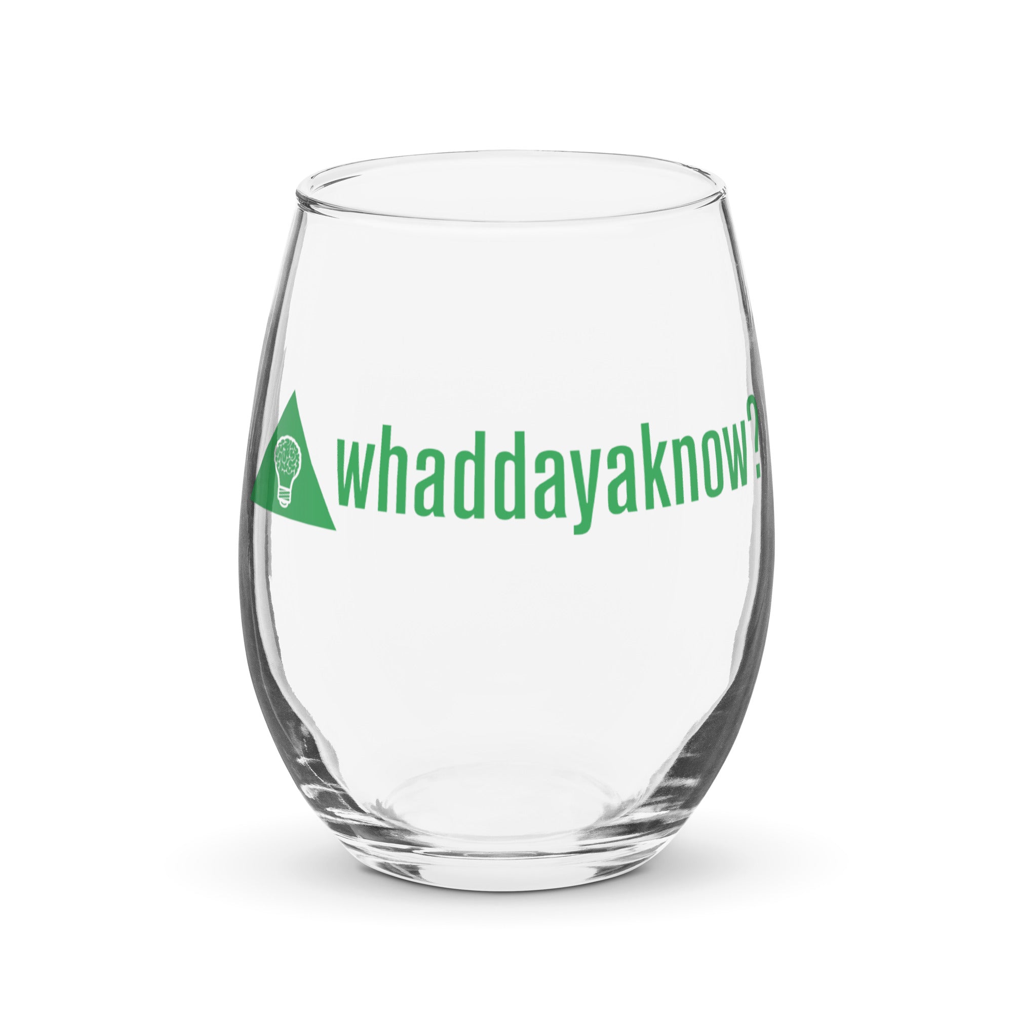 Whaddayaknow? Cheers to Trivia - Stemless Wine Glass